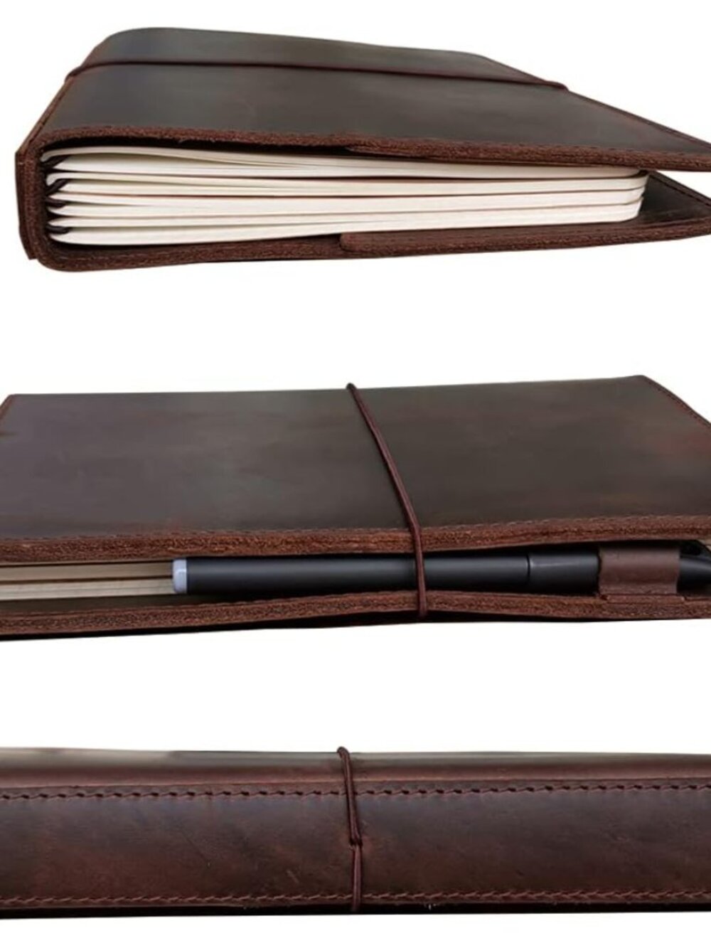 Travelers Notebook Cover with Inner Pockets, Card Slots and Pen Holder, A5 Size, - Picture 6 of 8